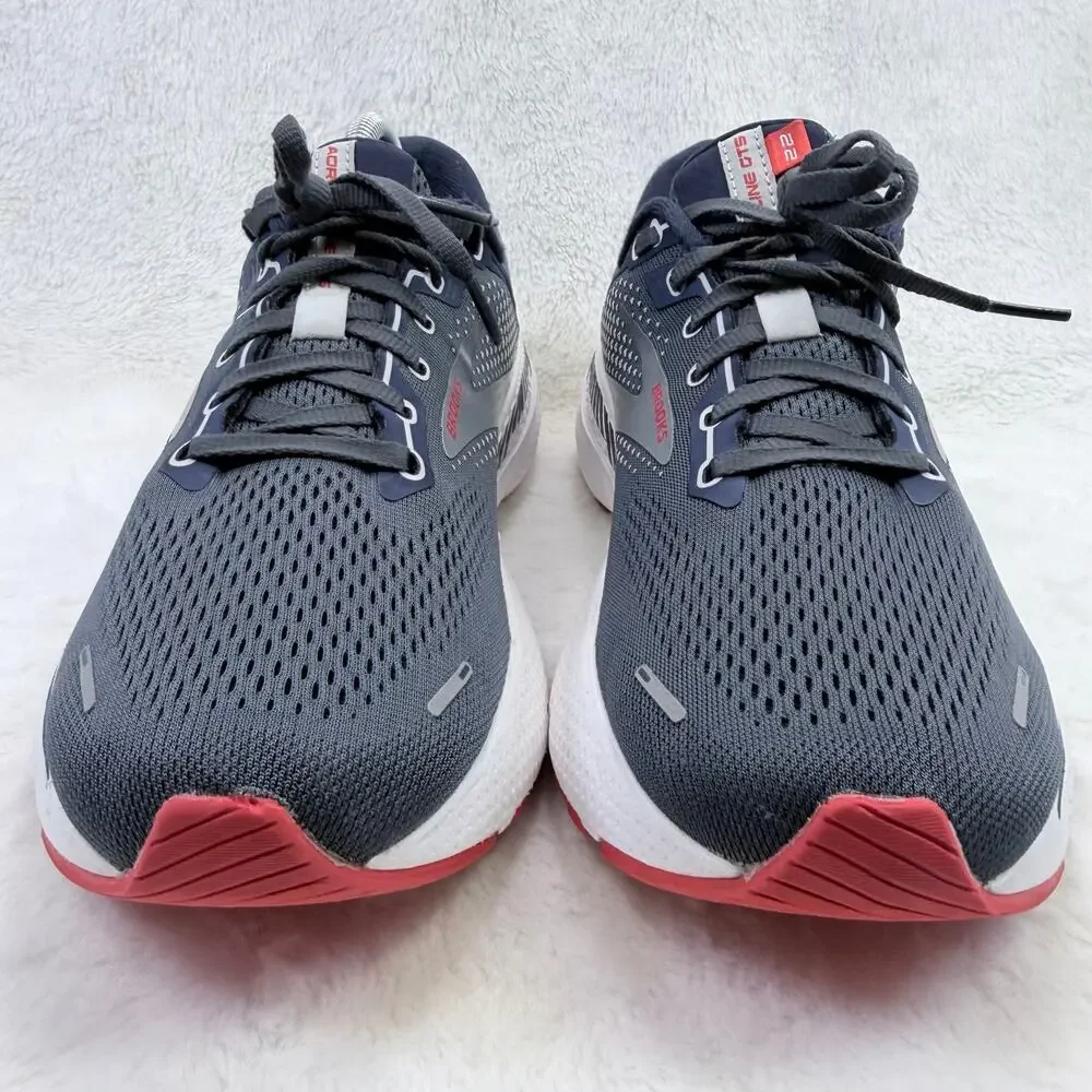 Brooks Adrenaline GTS 22 Mens Running Shoes Navy Blue Red Size 9 D Sneaker
